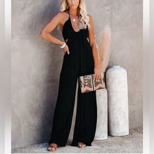 Sold Out on Vici! Vici Dolls Top Influencer Black Halter Jumpsuit – Size Small
